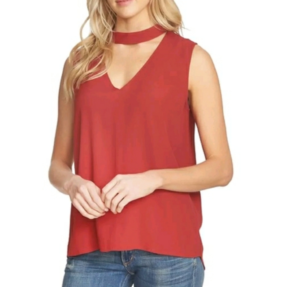 STATE RED CHOKER TOP